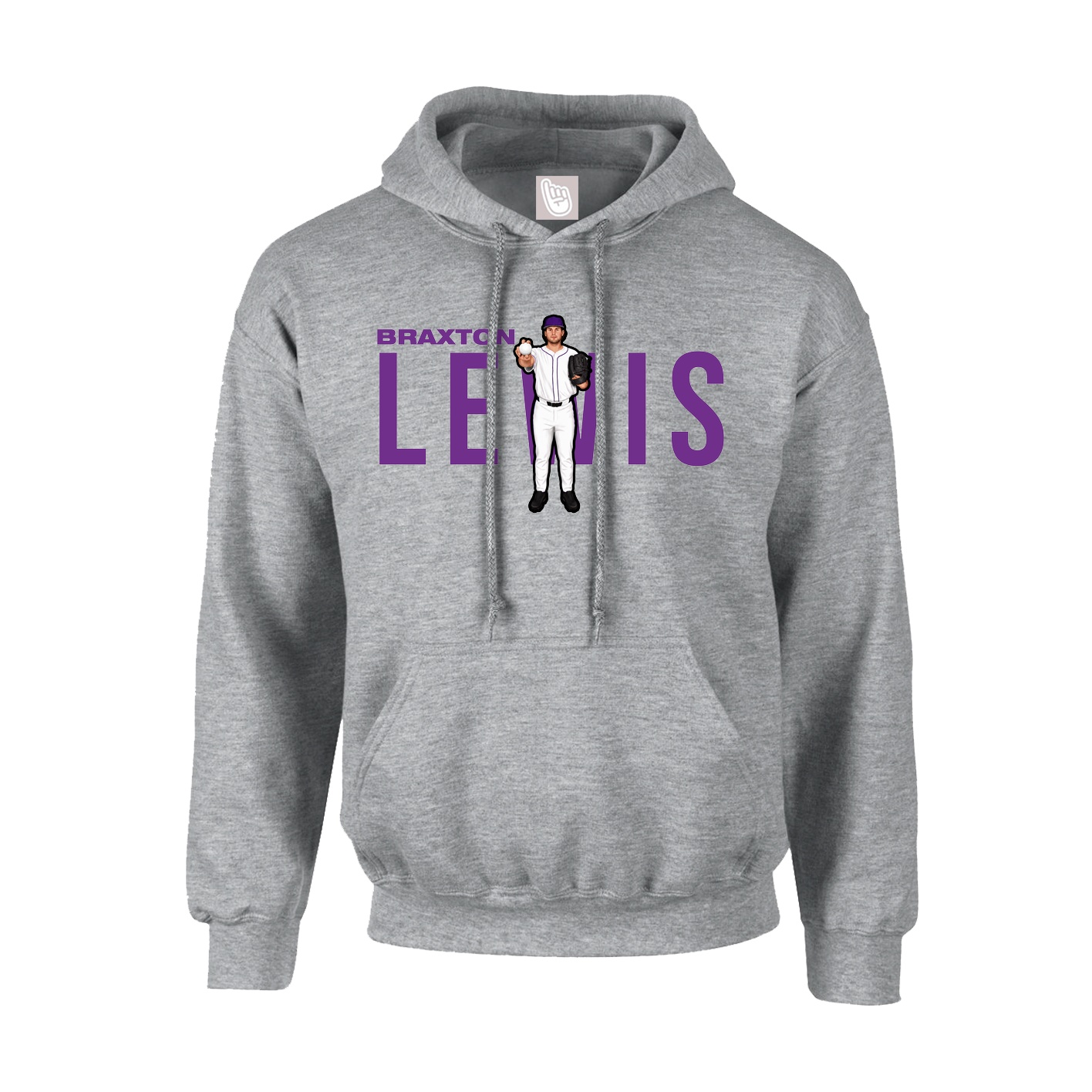 Youth Hoodie — Player Name in Grey
