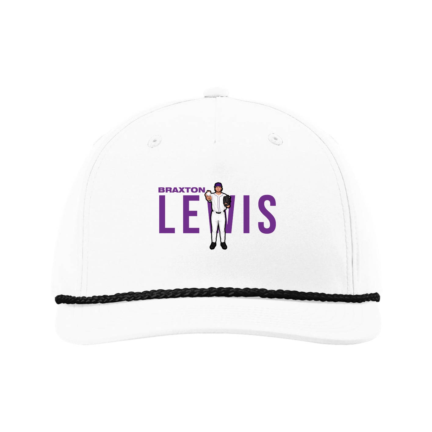Five-Panel Classic Rope Cap — Player Name in White