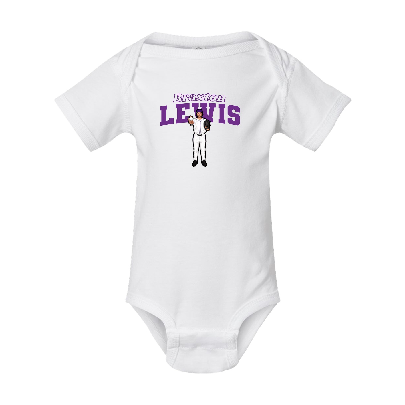 Baby Onesie — Name Arch in White
