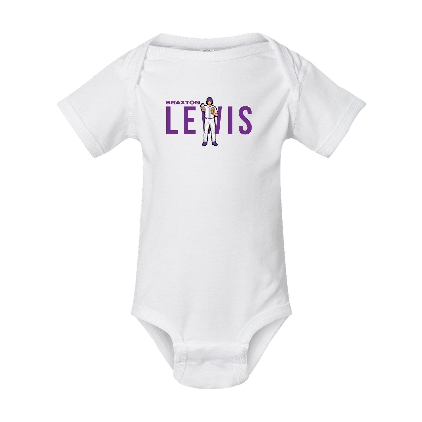 Baby Onesie — Player Name in White