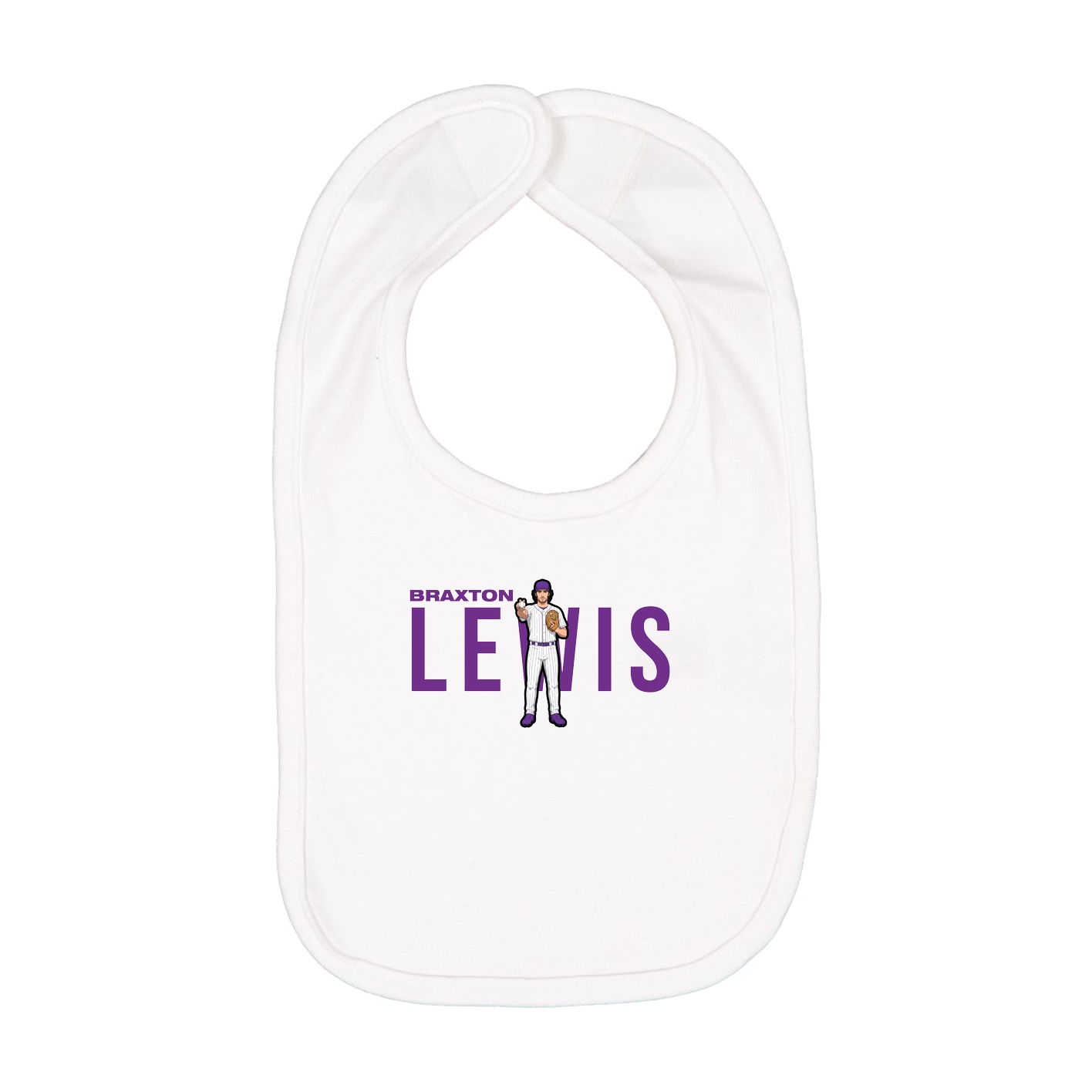 Infant Bib — Player Name in White