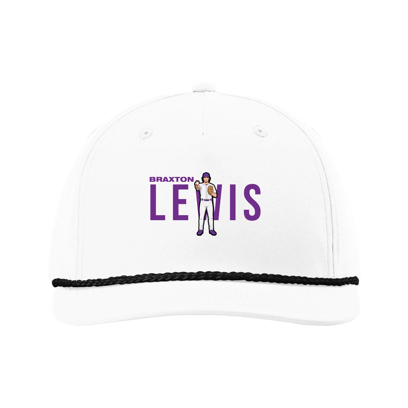 Five-Panel Classic Rope Cap — Player Name in White