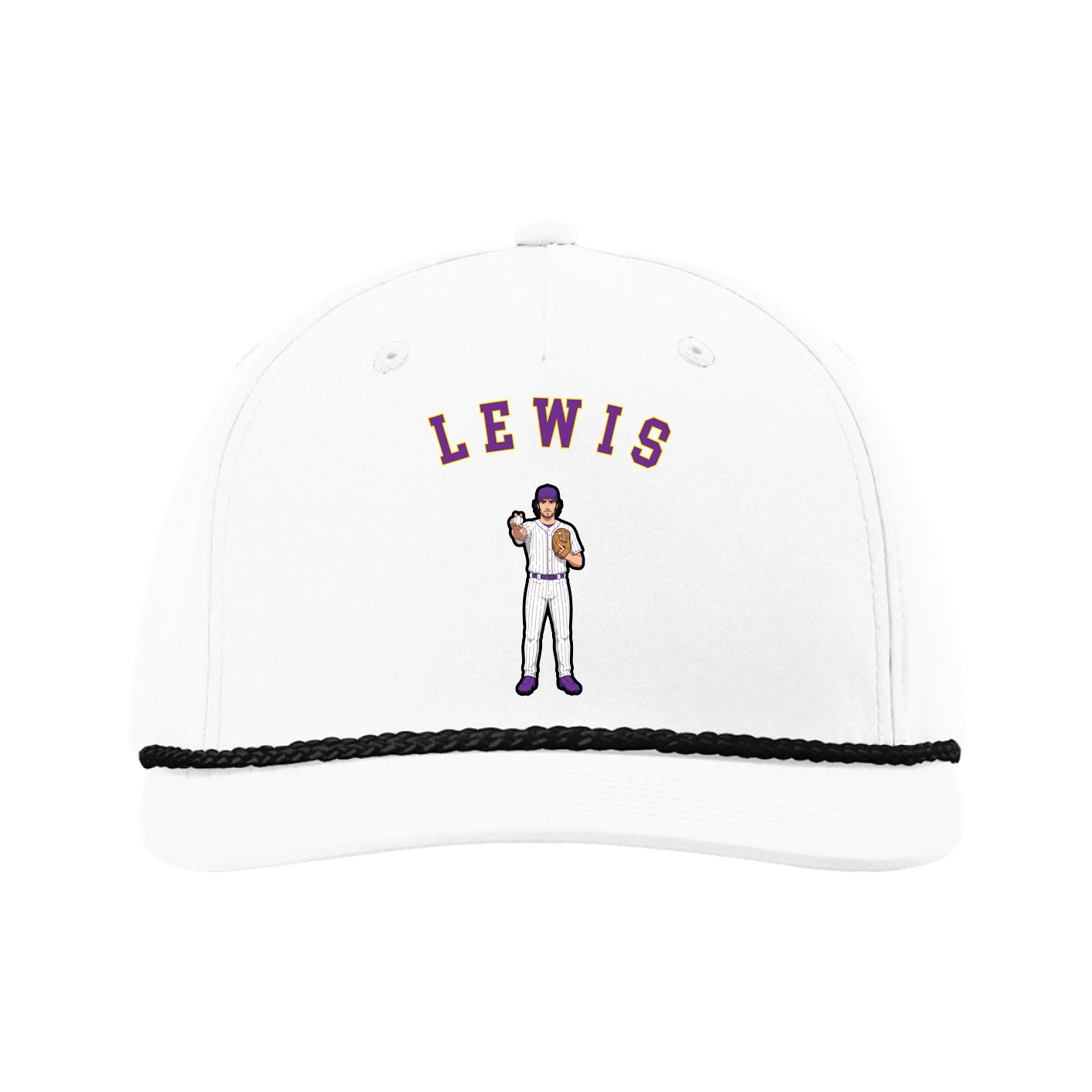 Five-Panel Classic Rope Cap — Shirsey Arch in White