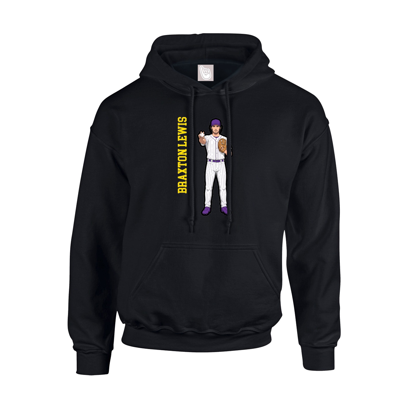 Hoodie — Name Vertical in Black