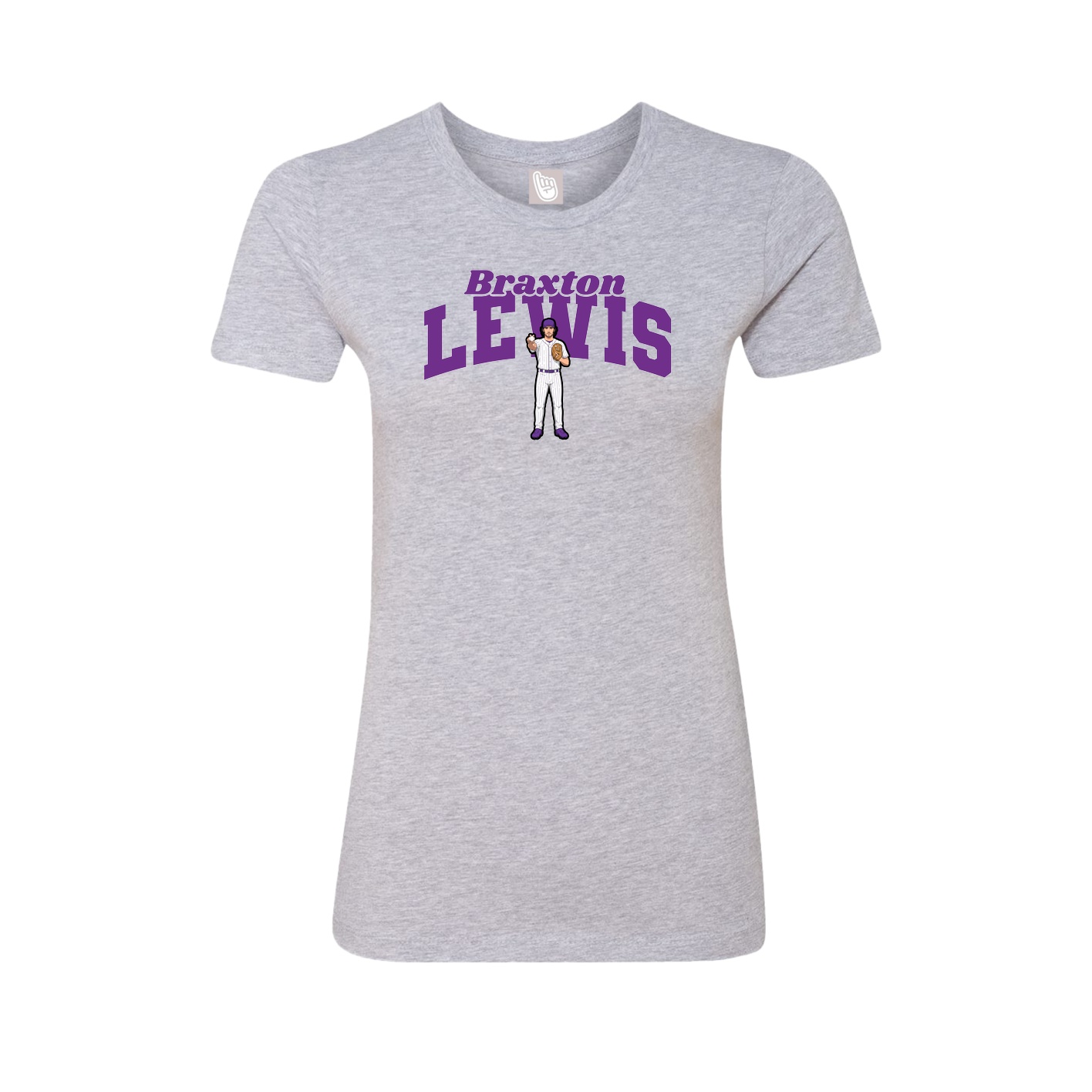 Fitted Women's Tee — Signature Arch in Grey