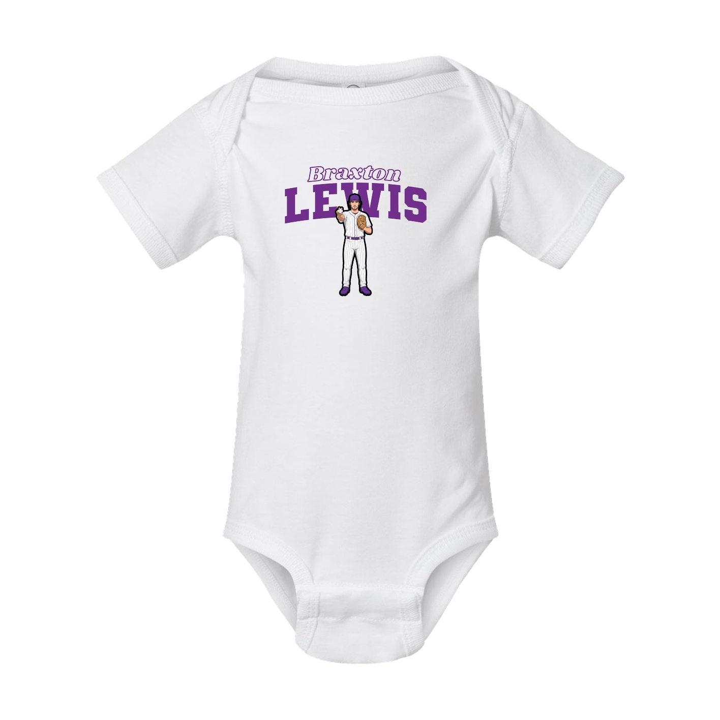 Baby Onesie — Name Arch in White
