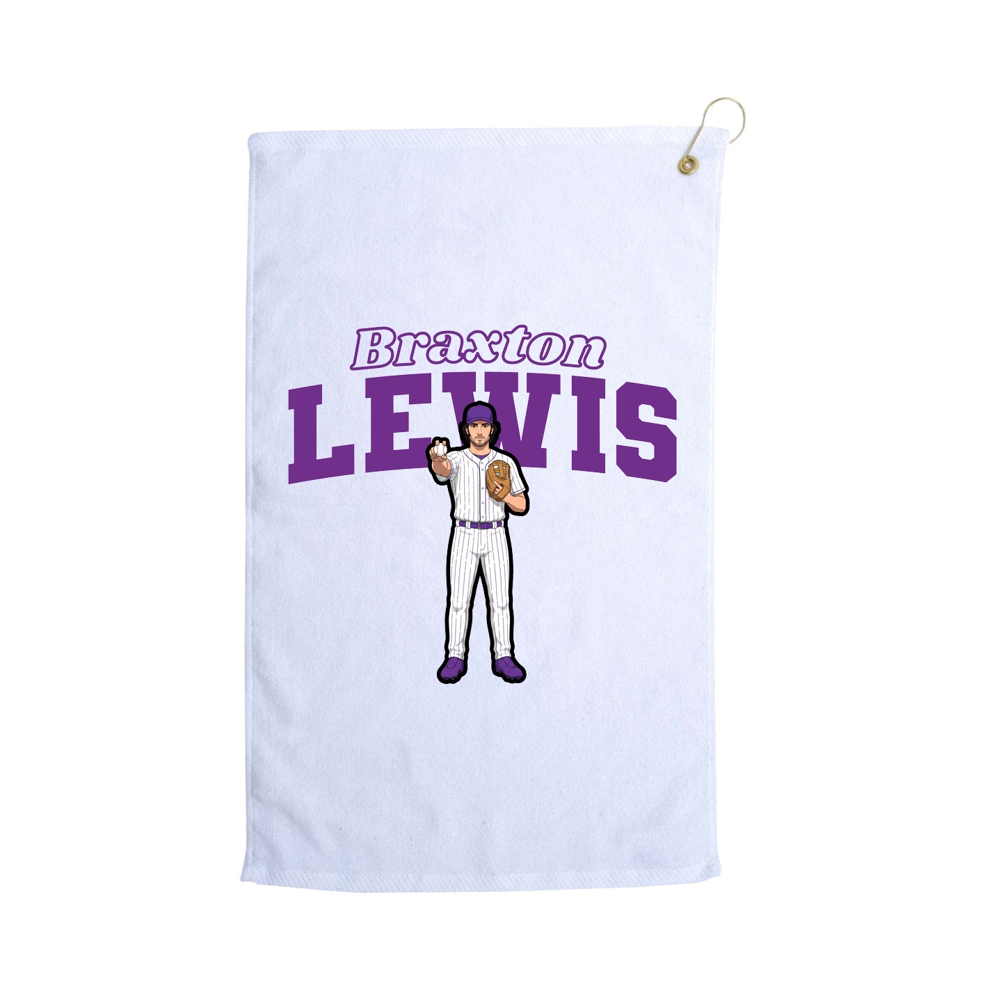 Golf Towel — Name Arch in White