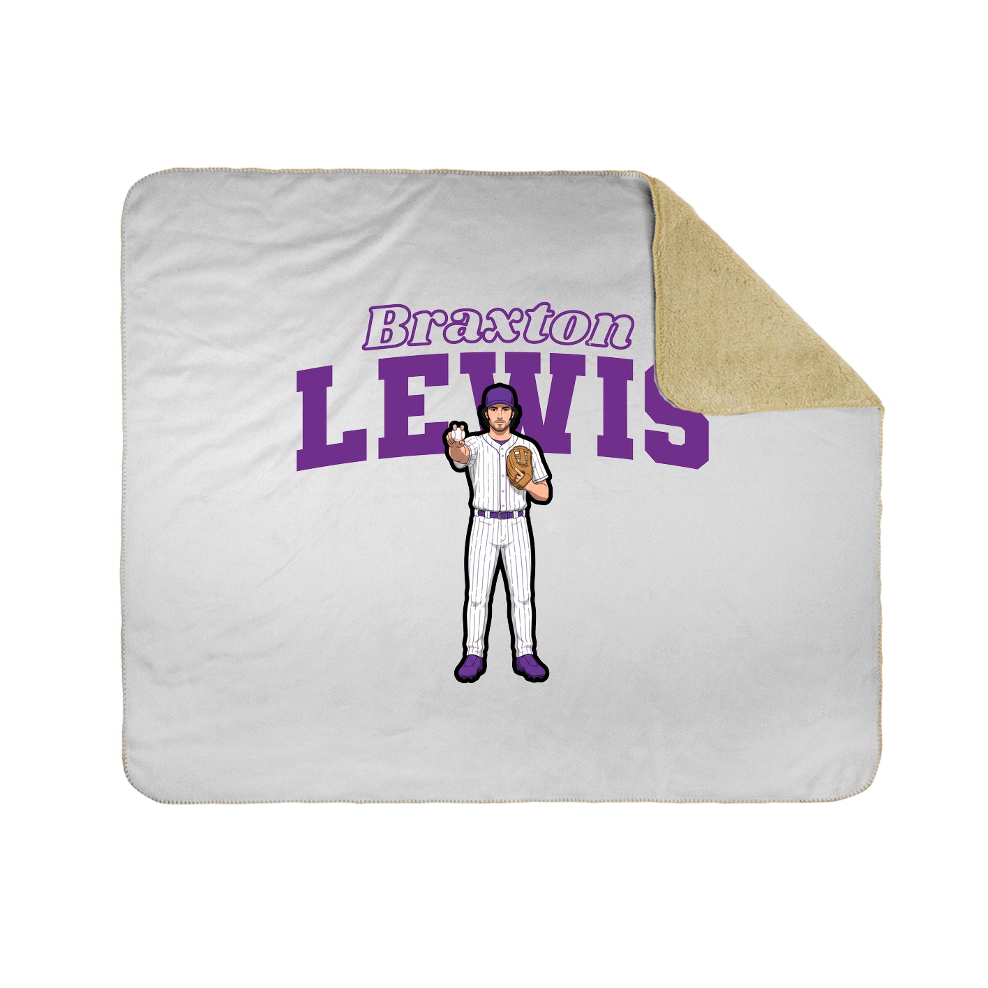 Throw Blanket — Name Arch in White