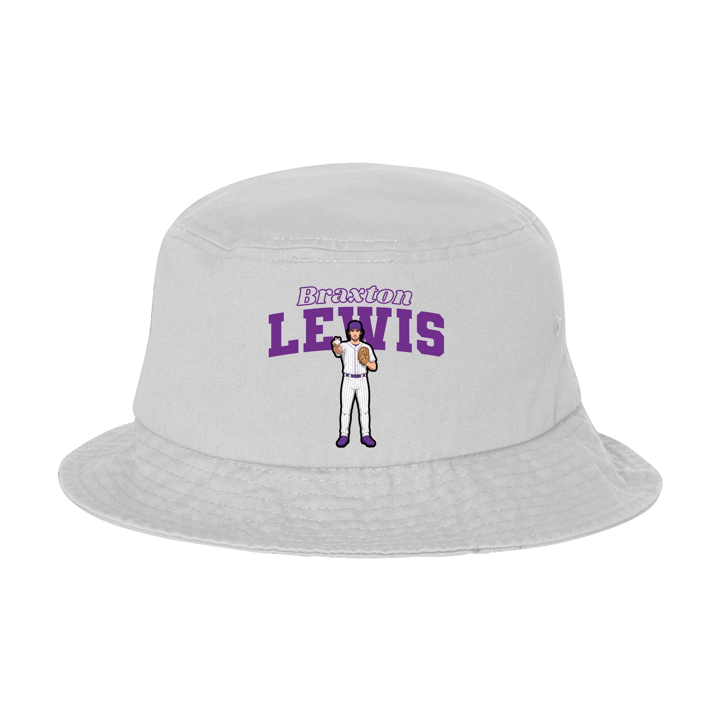 Bucket Cap — Name Arch in White