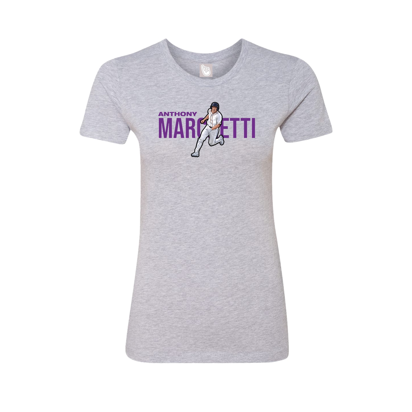 Fitted Women's Tee — Player Name in Grey