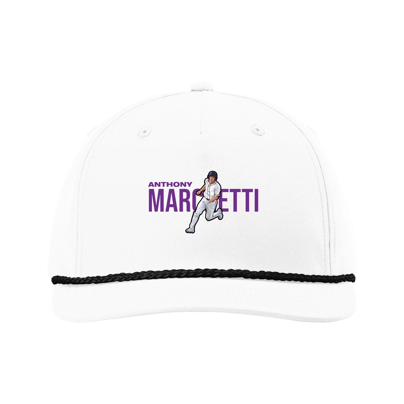 Five-Panel Classic Rope Cap — Player Name in White