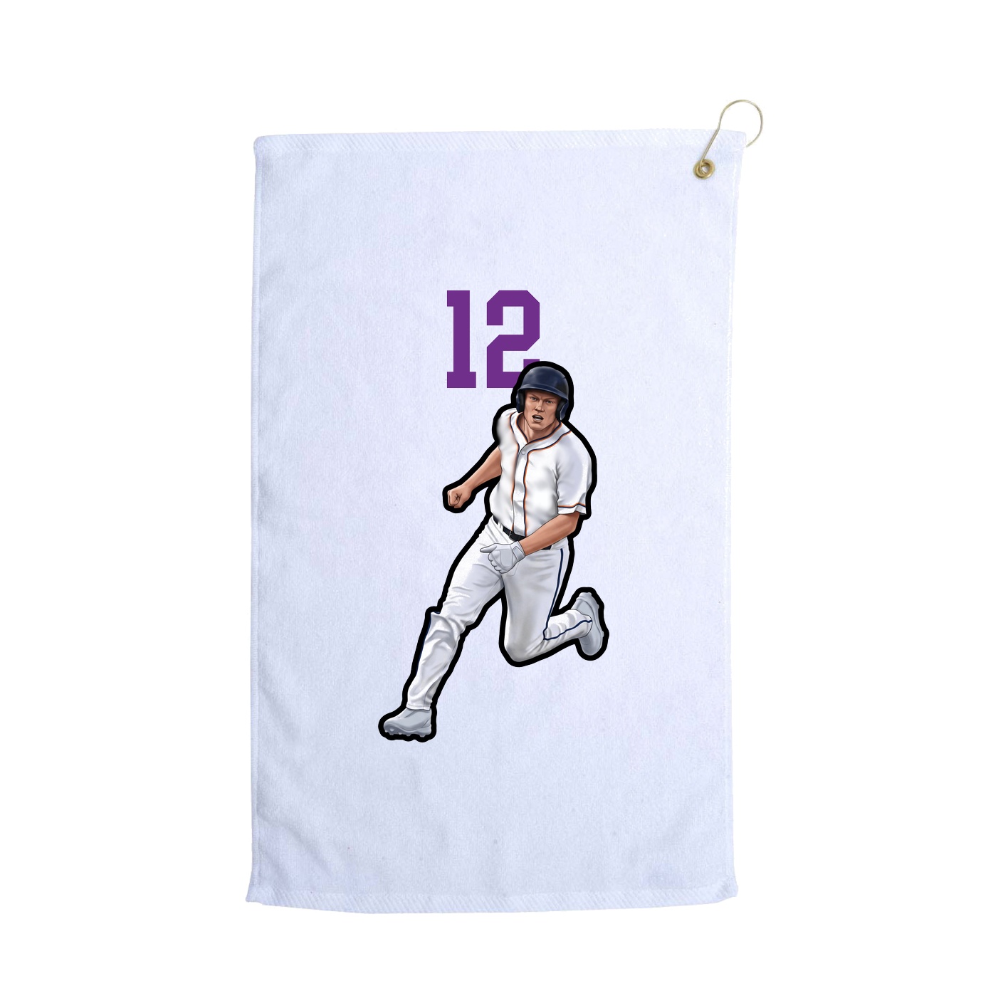 Golf Towel — Number Top in White