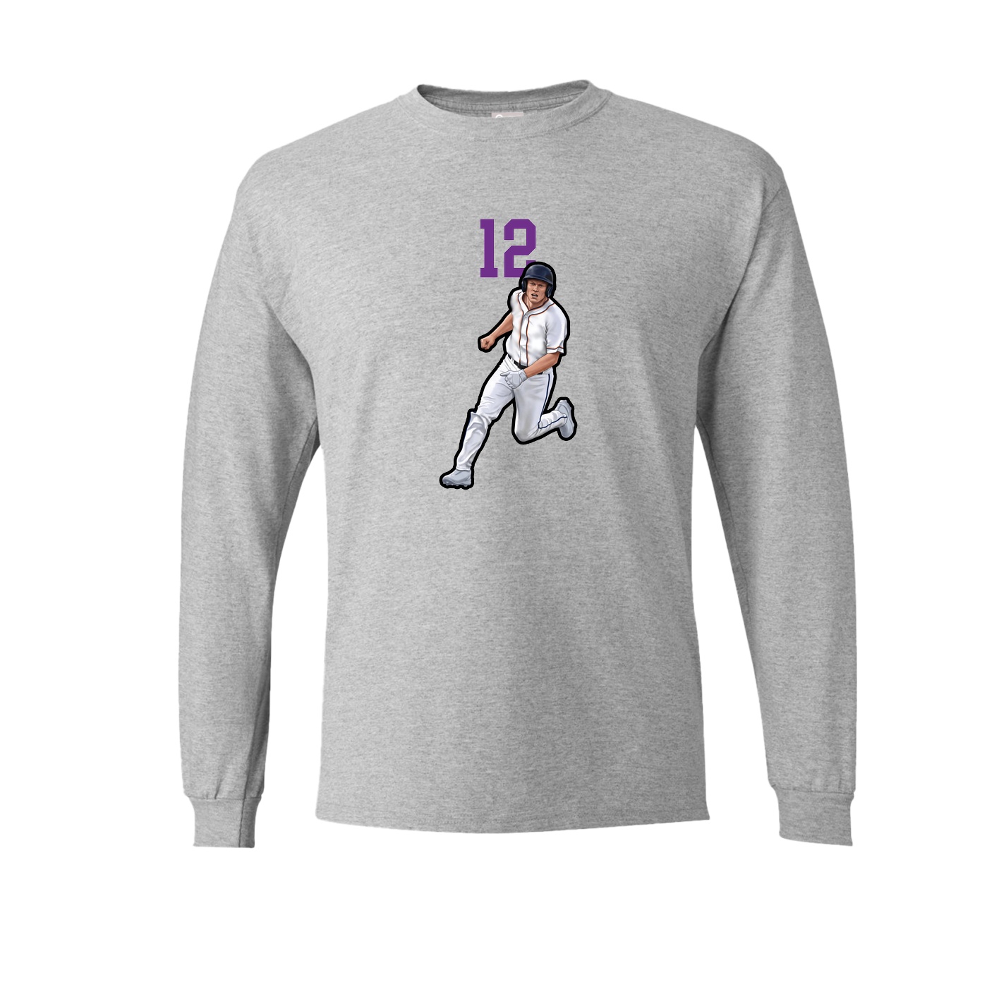 Long Sleeve Tee — Number Top in Grey