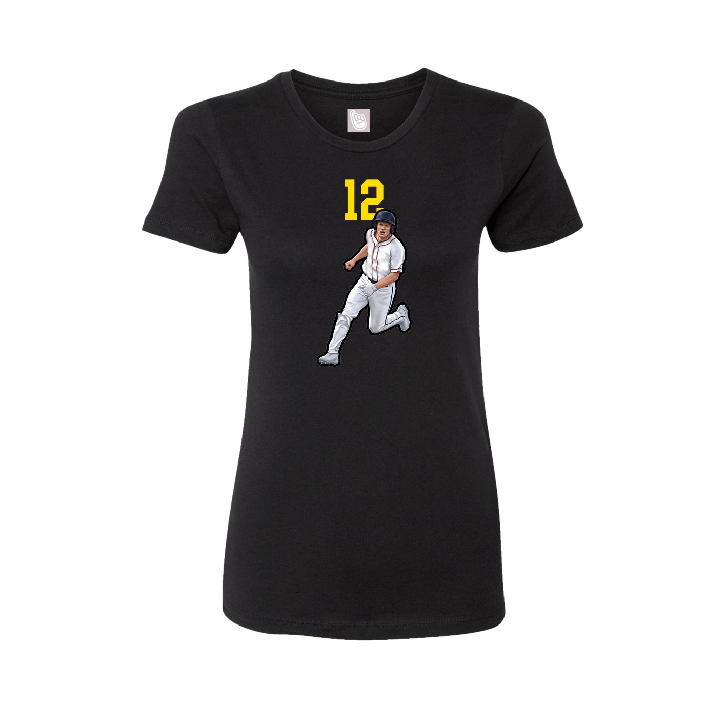 Fitted Women's Tee — Number Top in Black