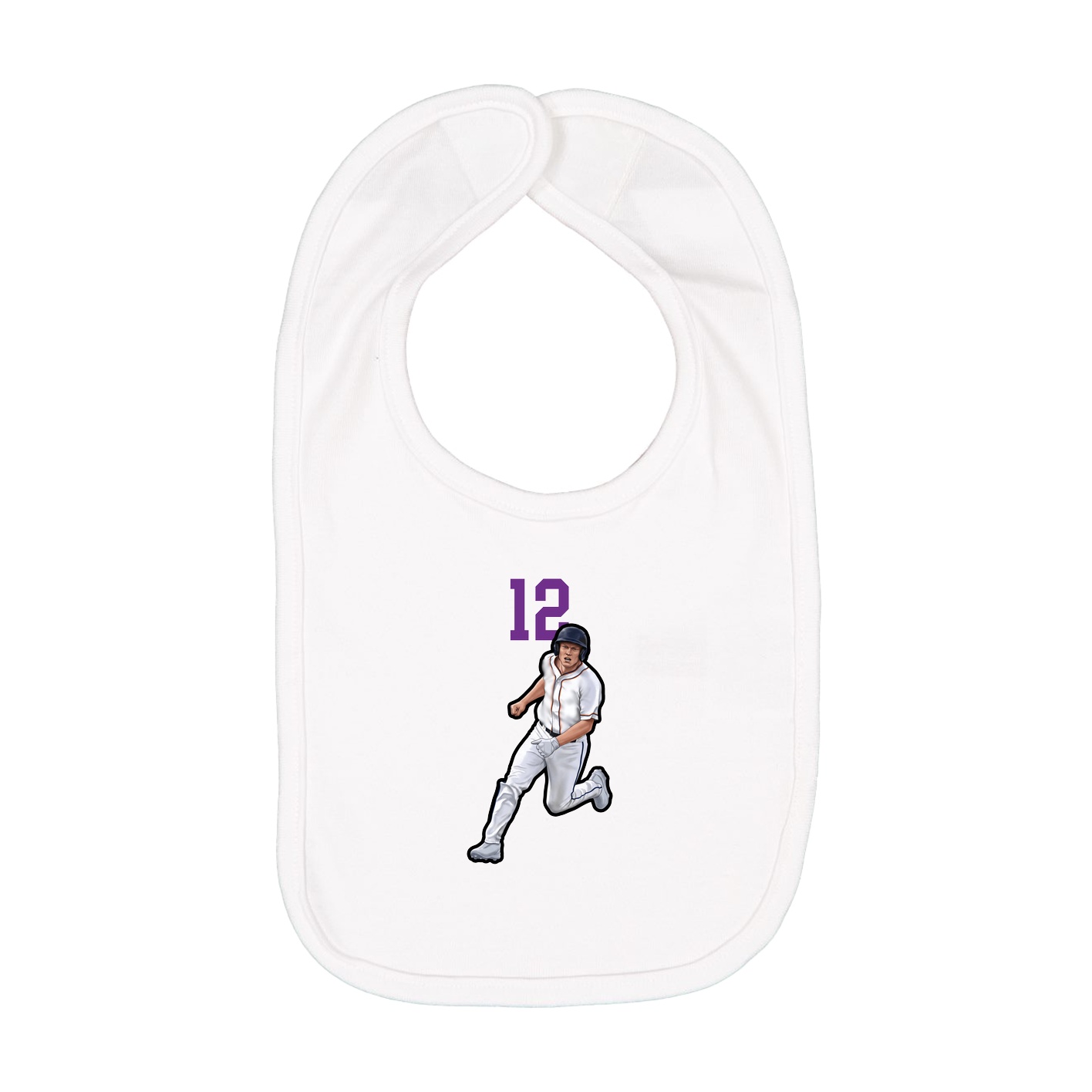 Infant Bib — Number Top in White