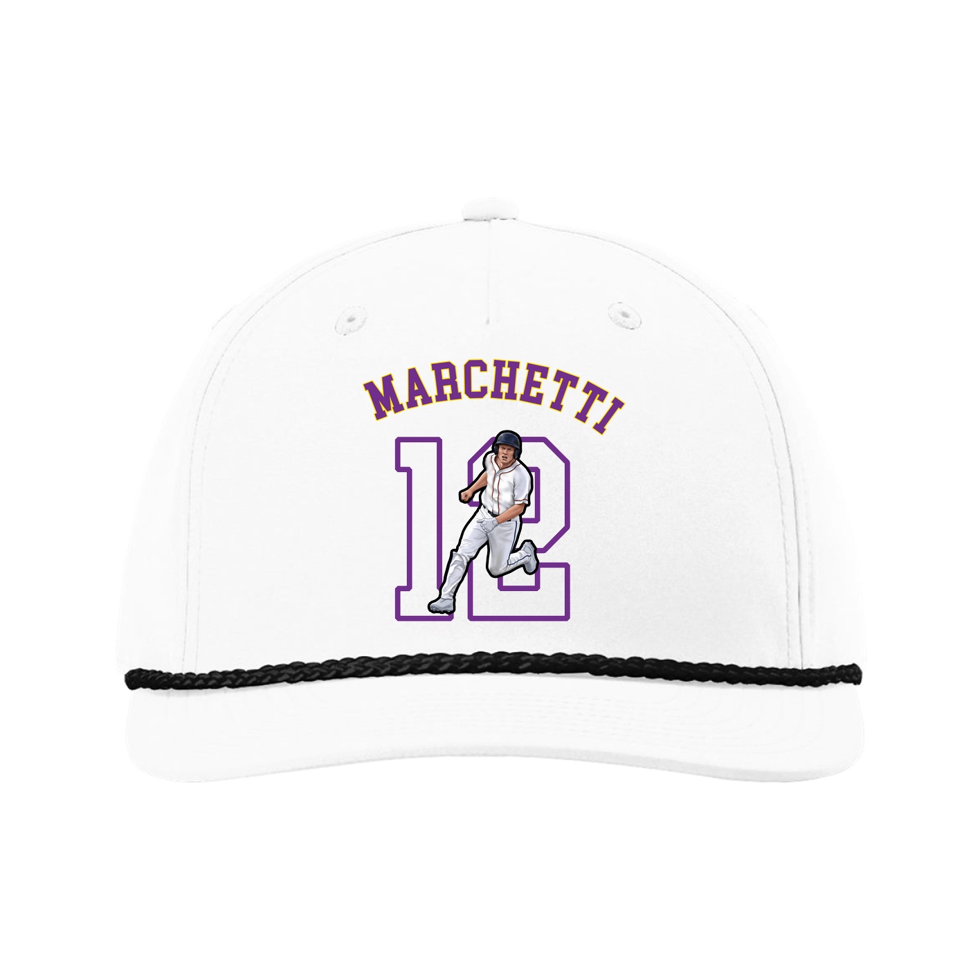 Five-Panel Classic Rope Cap — Shirsey Arch in White