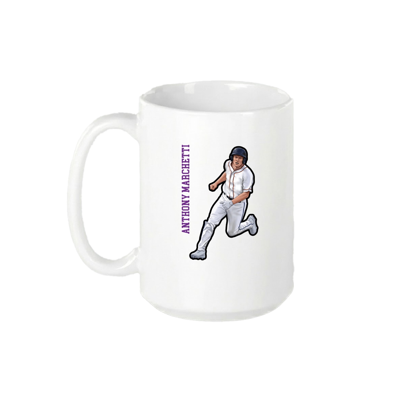 15oz Coffee Mug — Name Vertical in White