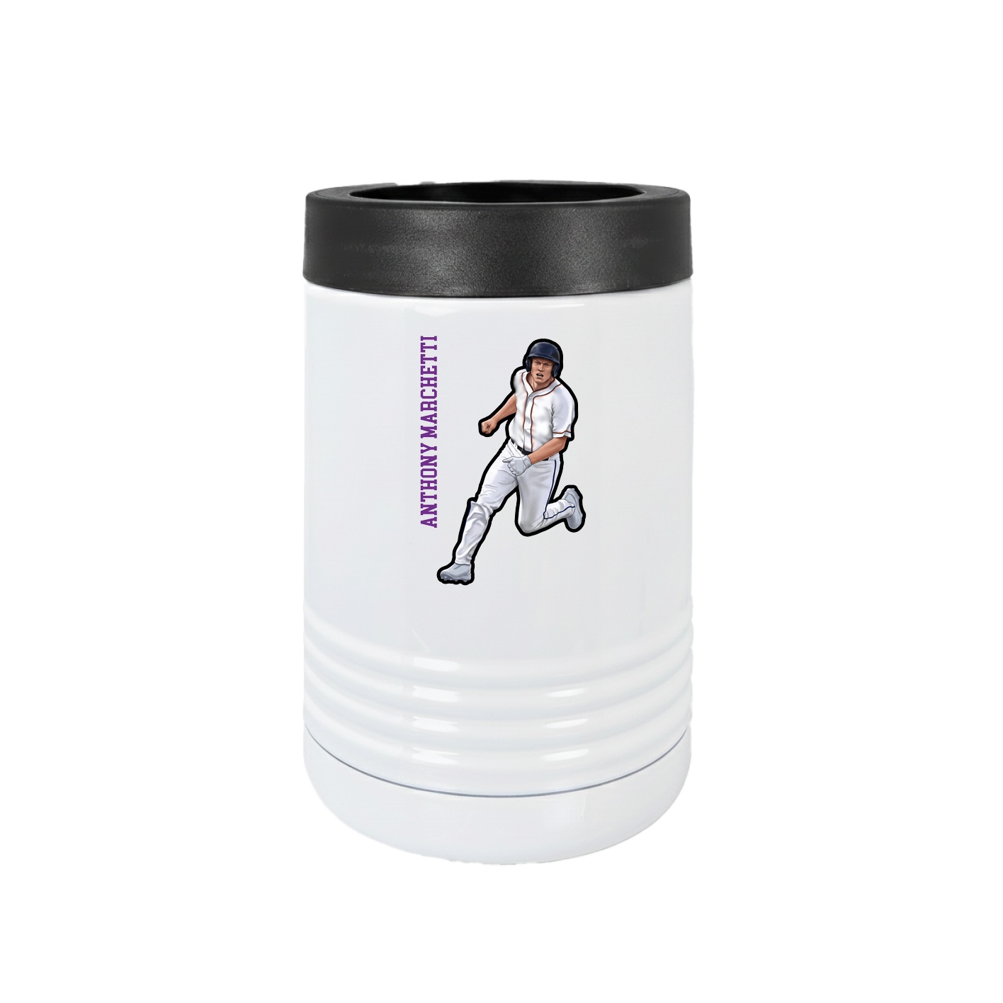 Beverage Holder — Name Vertical in White
