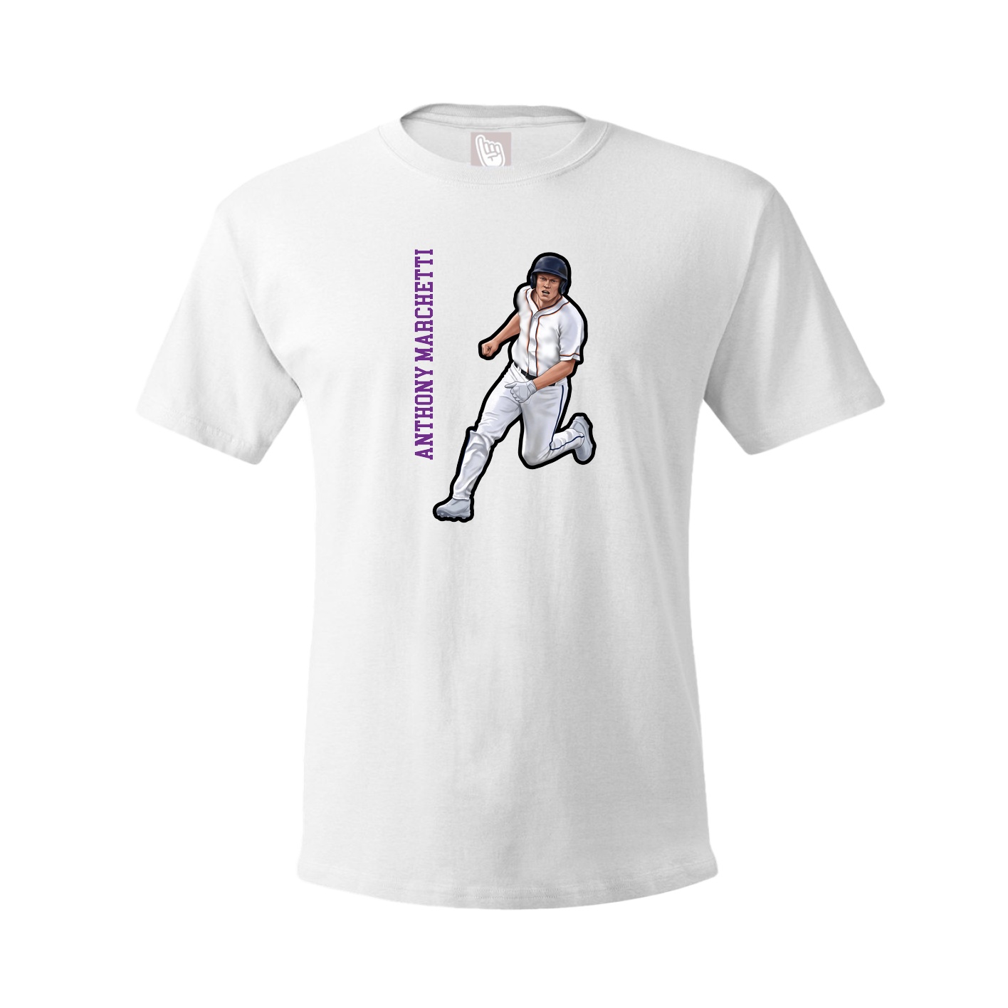 Tee — Name Vertical in White