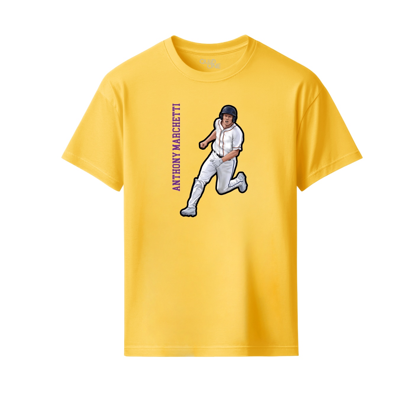 Youth Tee — Name Vertical in Yellow