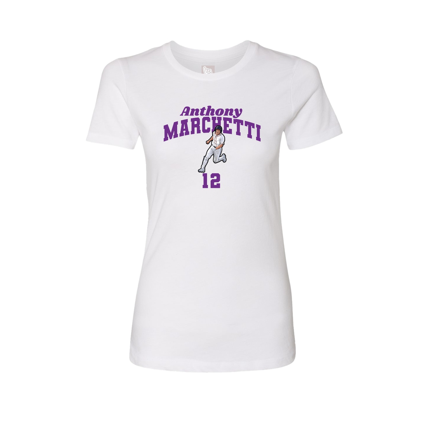 Fitted Women's Tee — Signature Arch in White