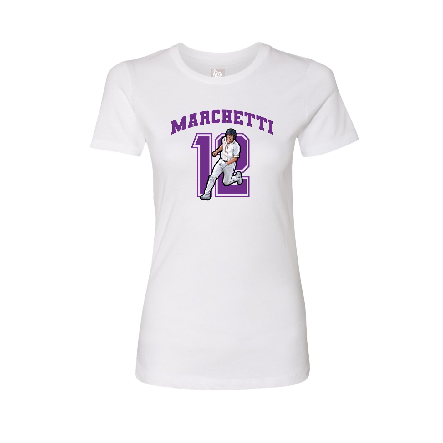 Fitted Women's Tee — Number in White