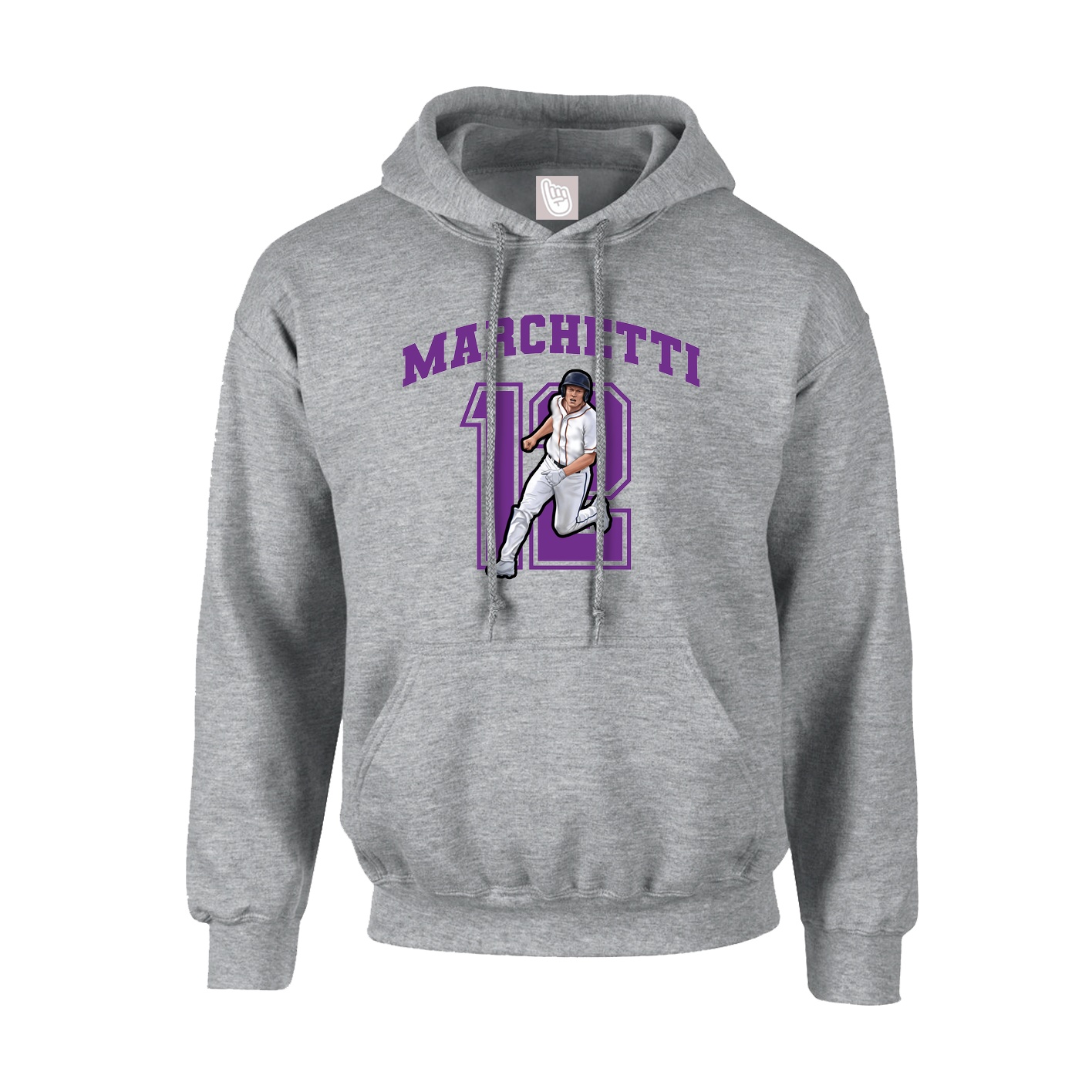 Youth Hoodie — Number in Grey
