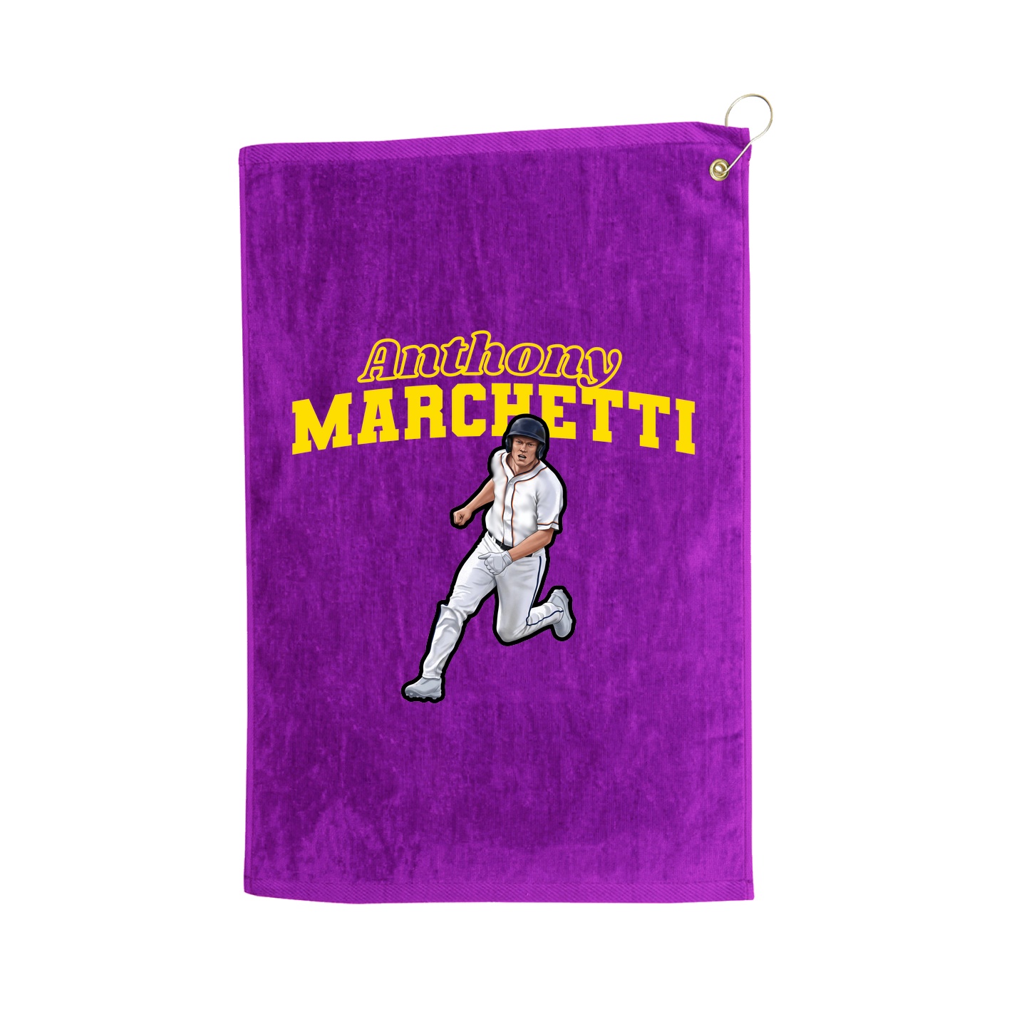 Golf Towel — Name Arch in Purple