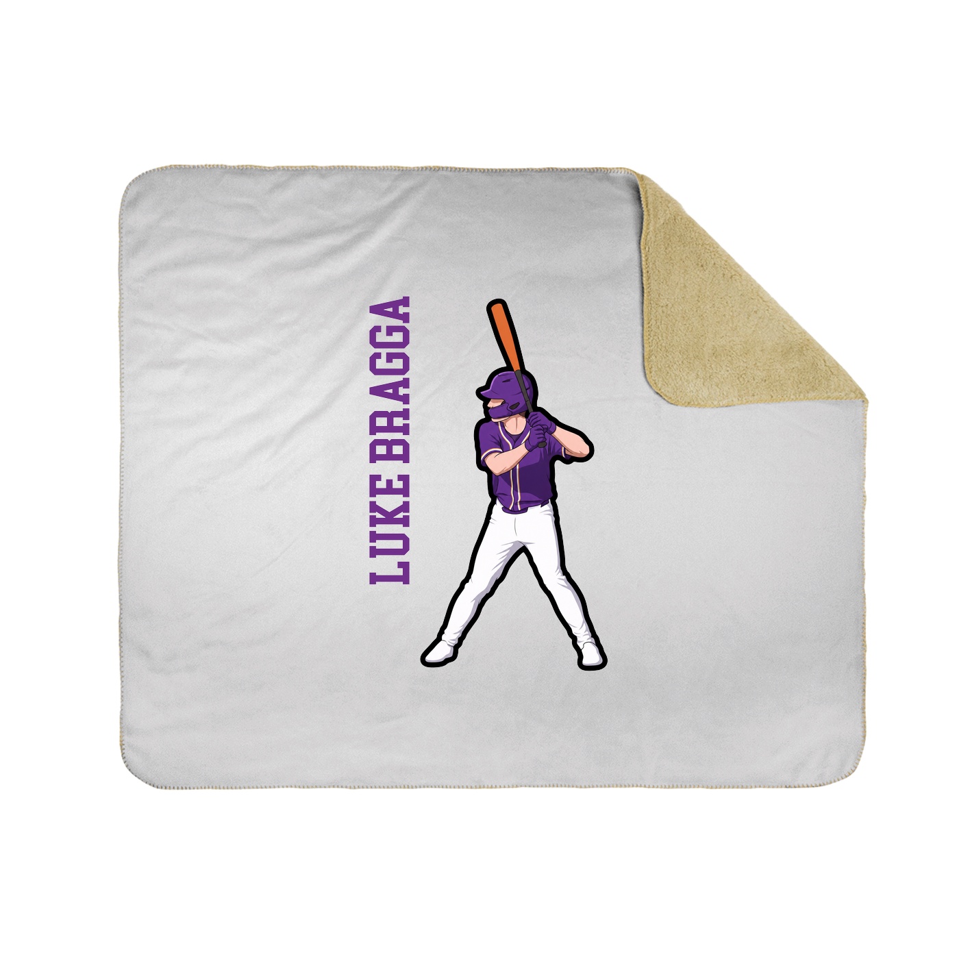 Throw Blanket — Name Vertical in White