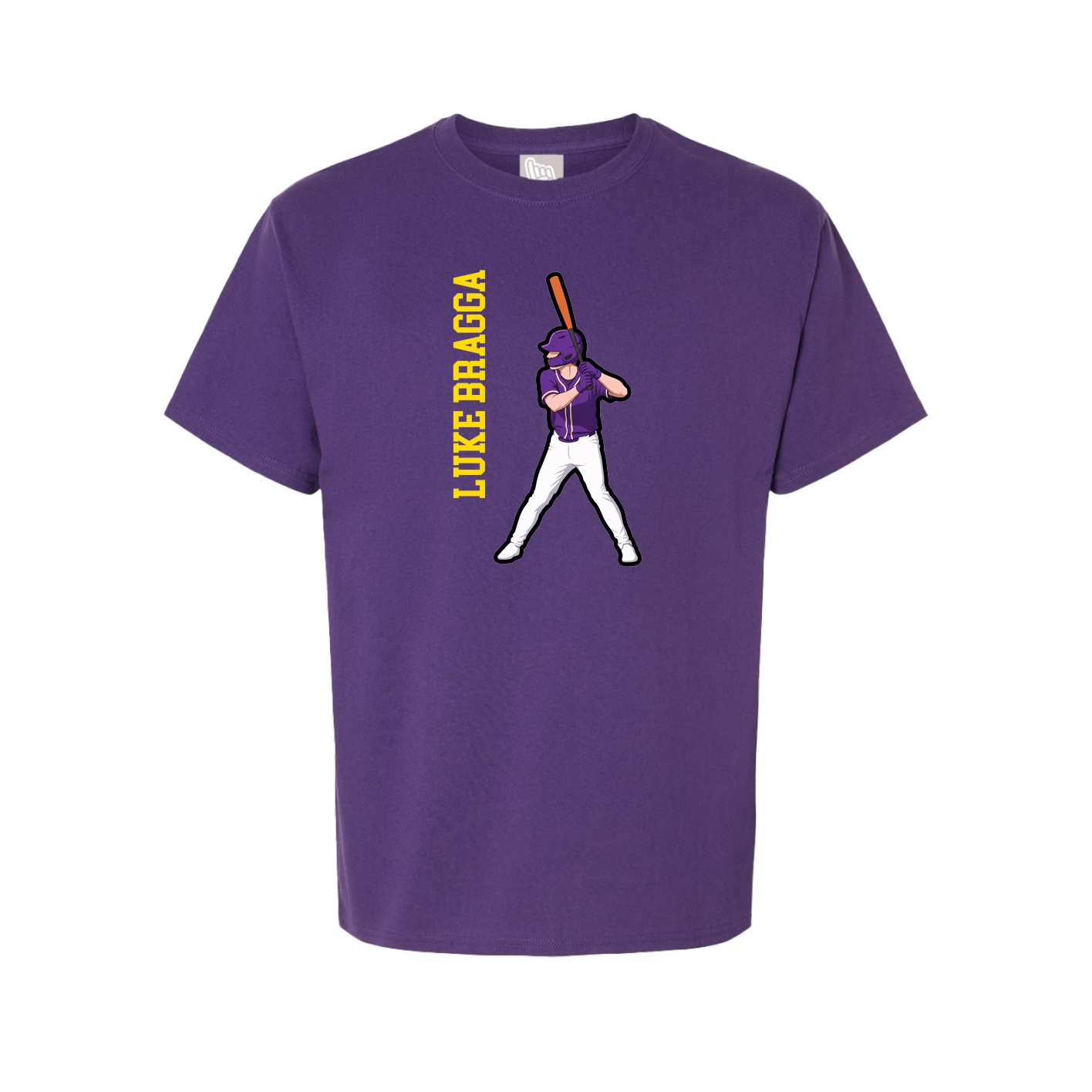 Youth Tee — Name Vertical in Purple