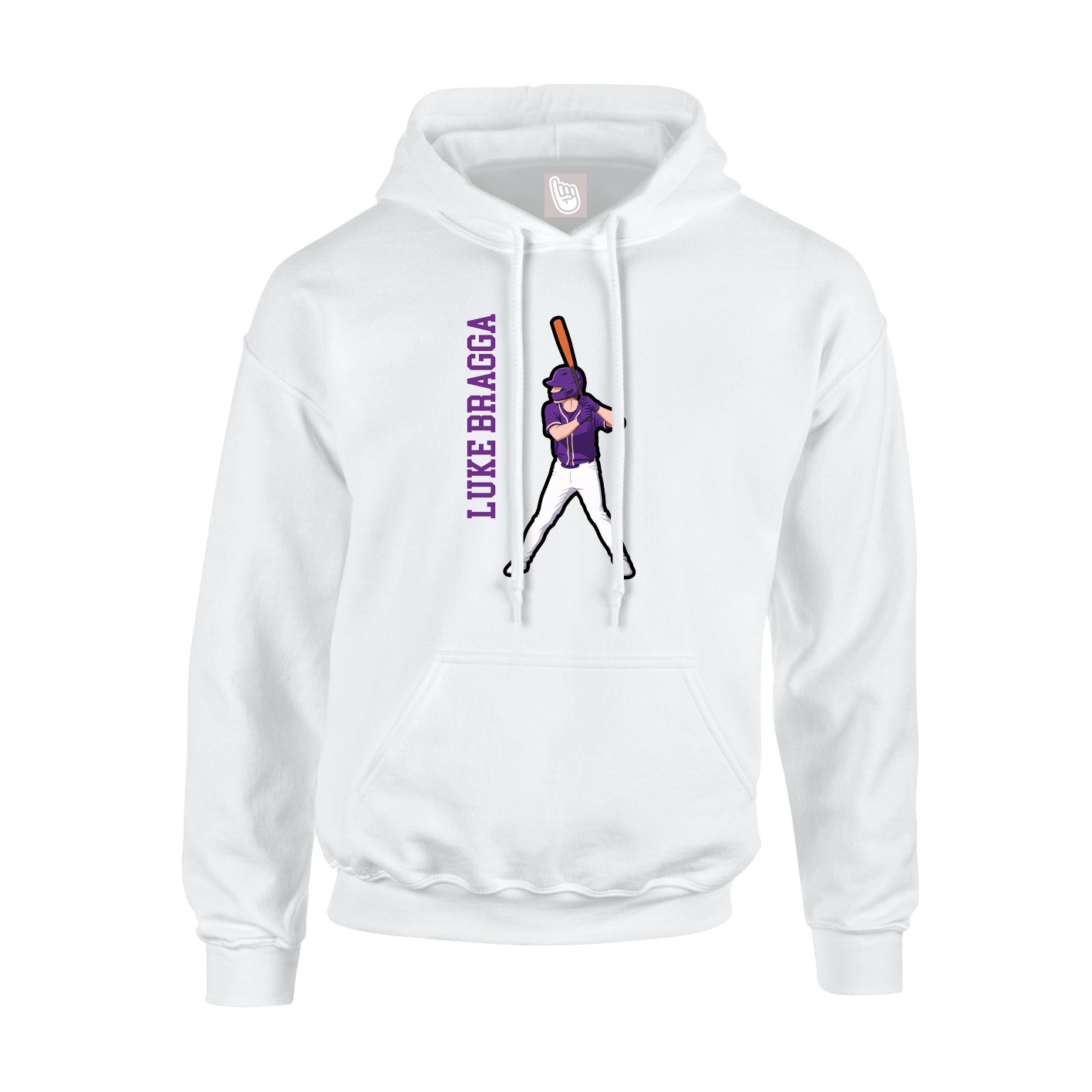 Youth Hoodie — Name Vertical in White