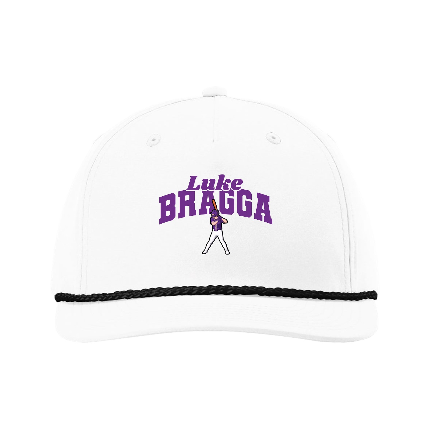 Five-Panel Classic Rope Cap — Signature Arch in White