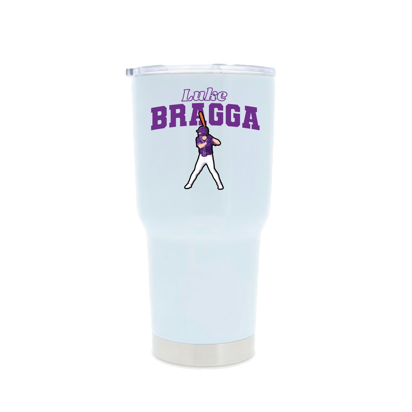 30oz Stainless Steel Tumbler — Name Arch in White