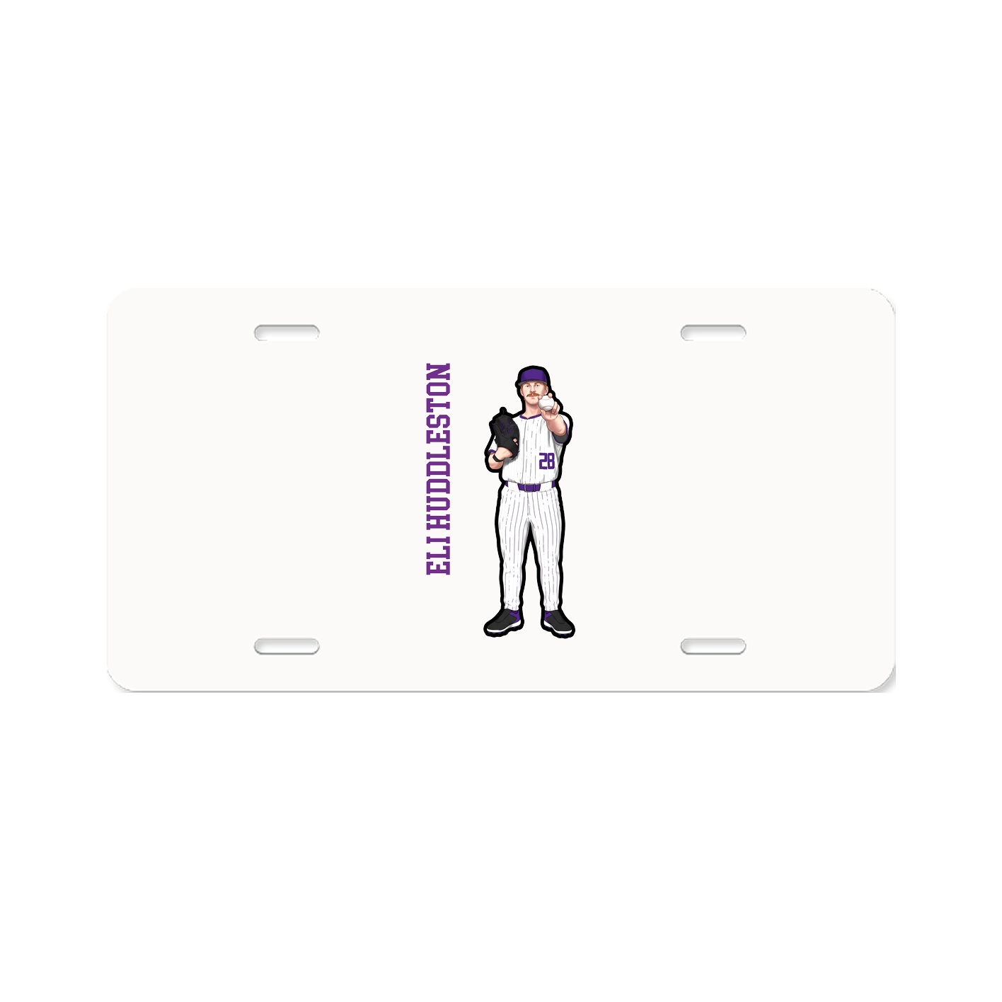 License Plate — Name Vertical in Classic
