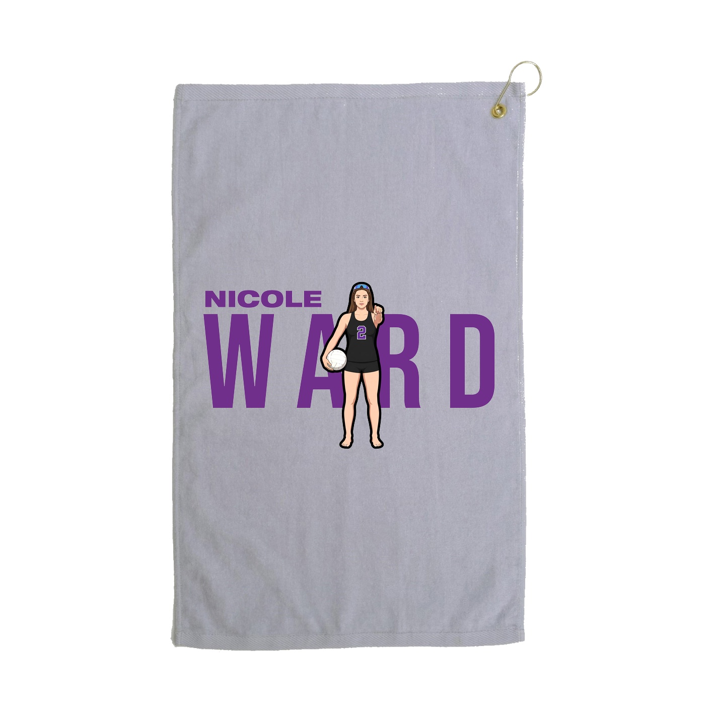 Golf Towel — Player Name in Grey