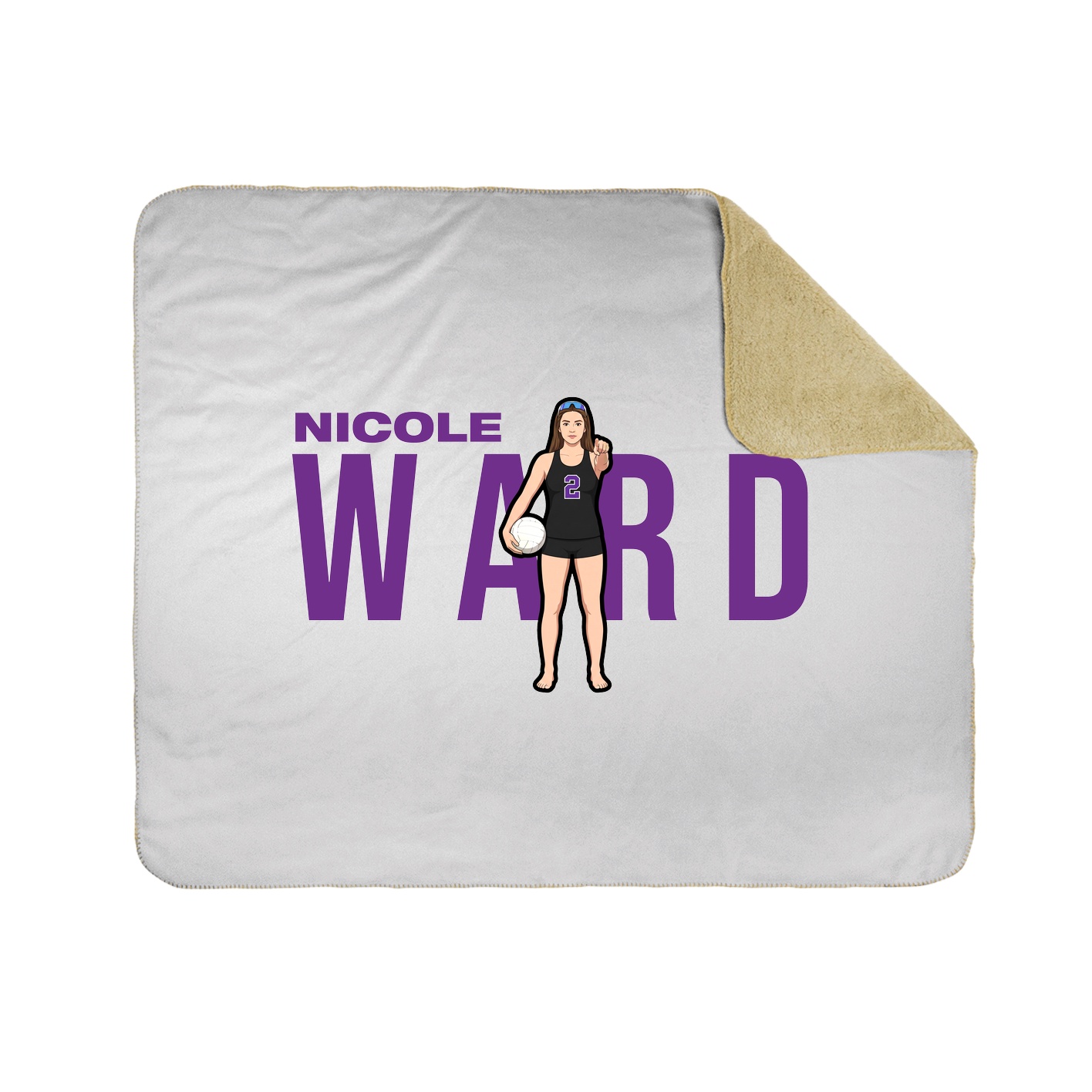 Throw Blanket — Player Name in White
