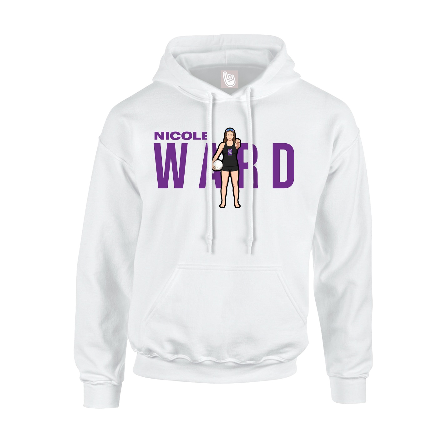 Youth Hoodie — Player Name in White