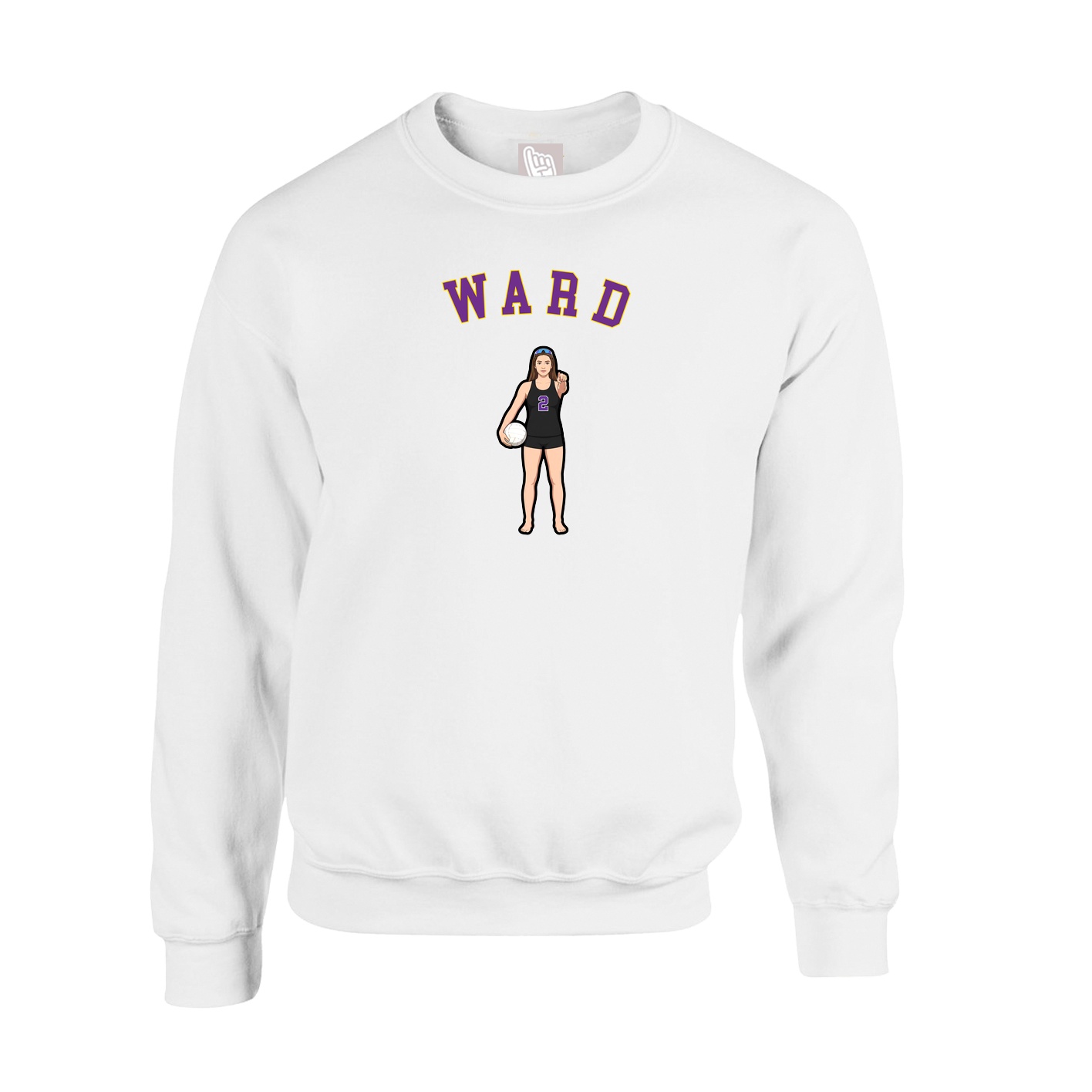 Fleece Crew — Shirsey Arch in White