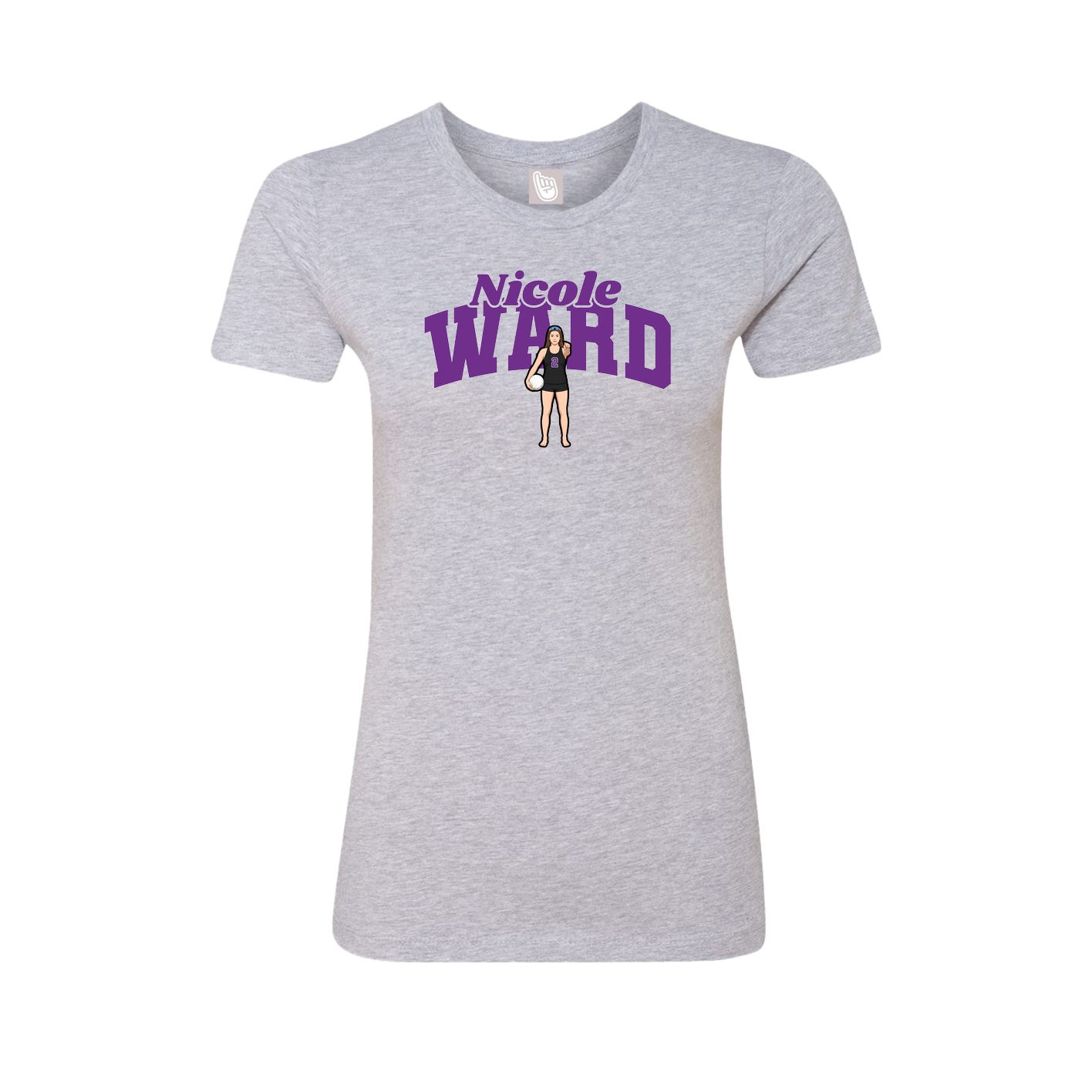 Fitted Women's Tee — Signature Arch in Grey