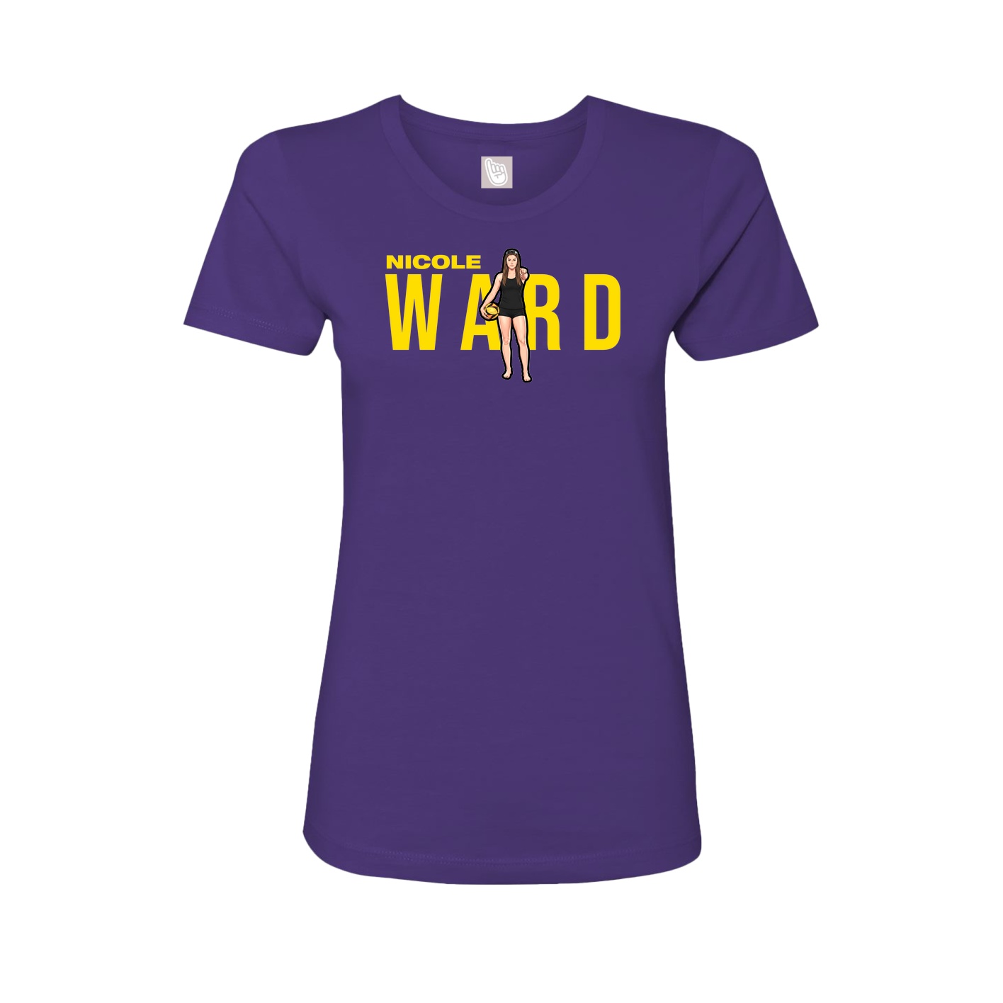 Fitted Women's Tee — Player Name in Purple