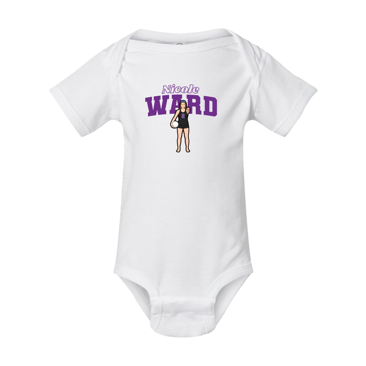 Baby Onesie — Name Arch in White