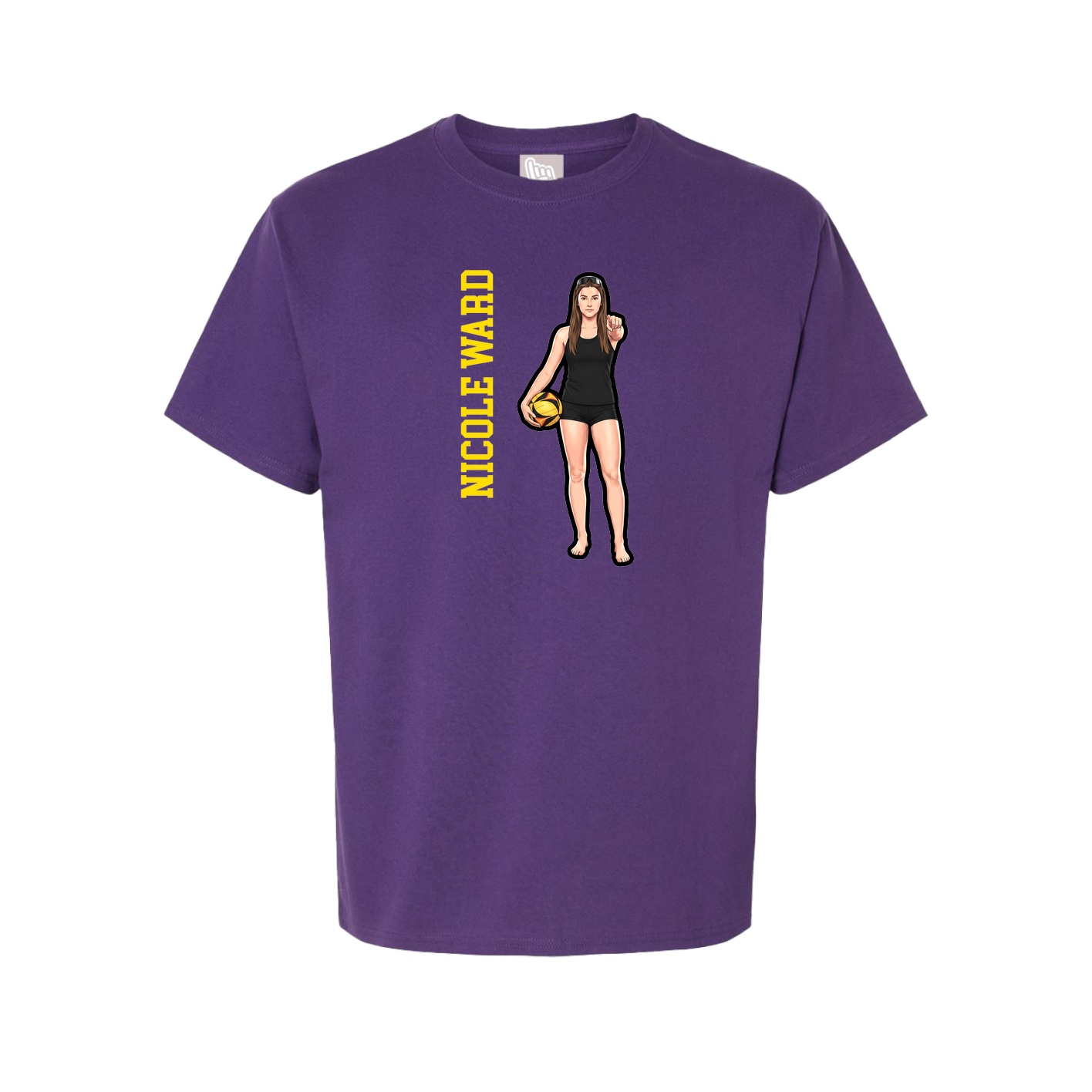 Youth Tee — Name Vertical in Purple