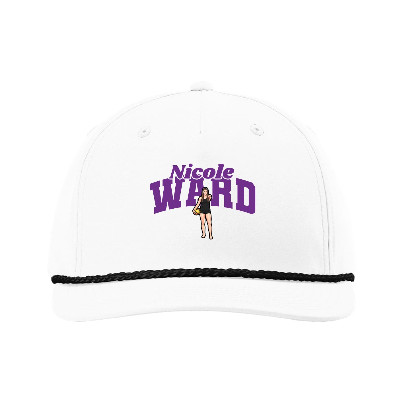 Five-Panel Classic Rope Cap — Signature Arch in White