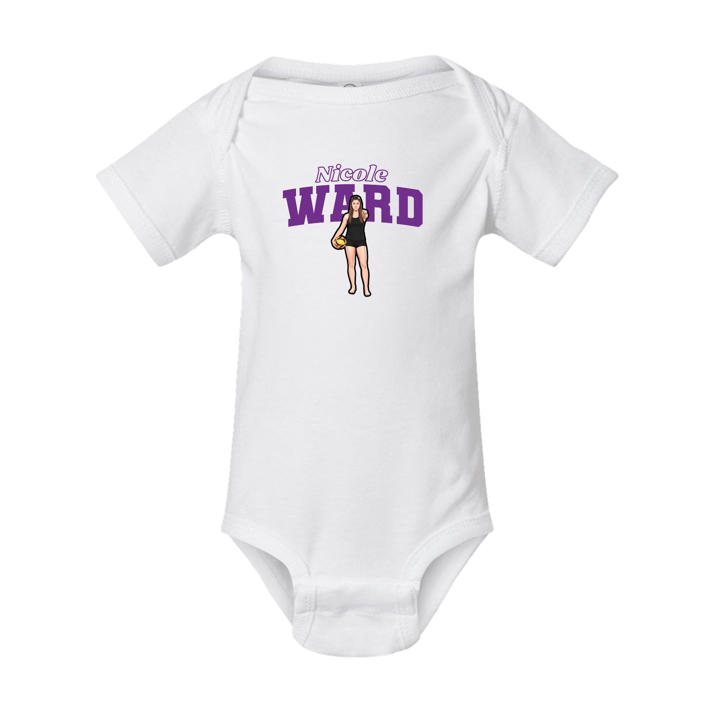 Baby Onesie — Name Arch in White