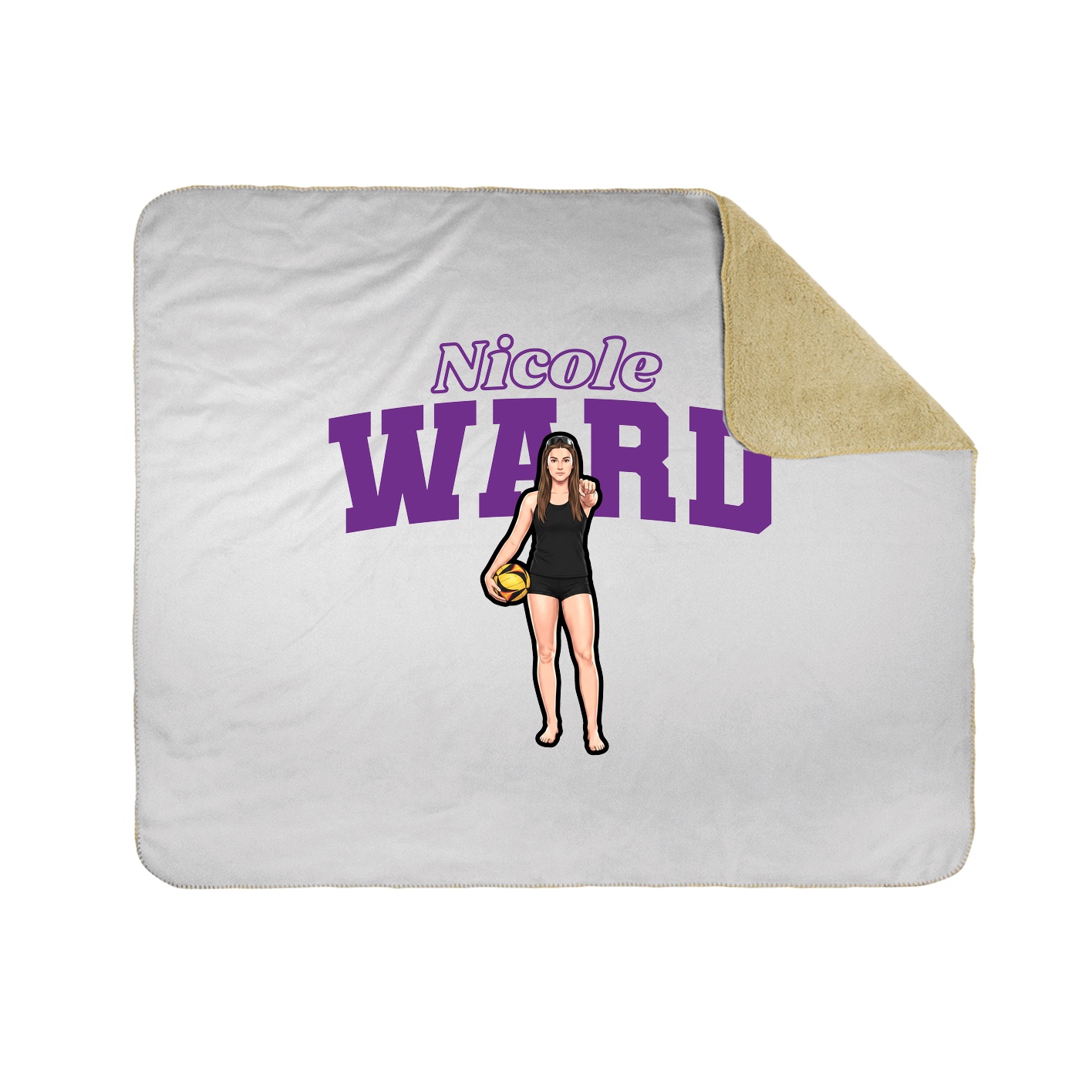 Throw Blanket — Name Arch in White