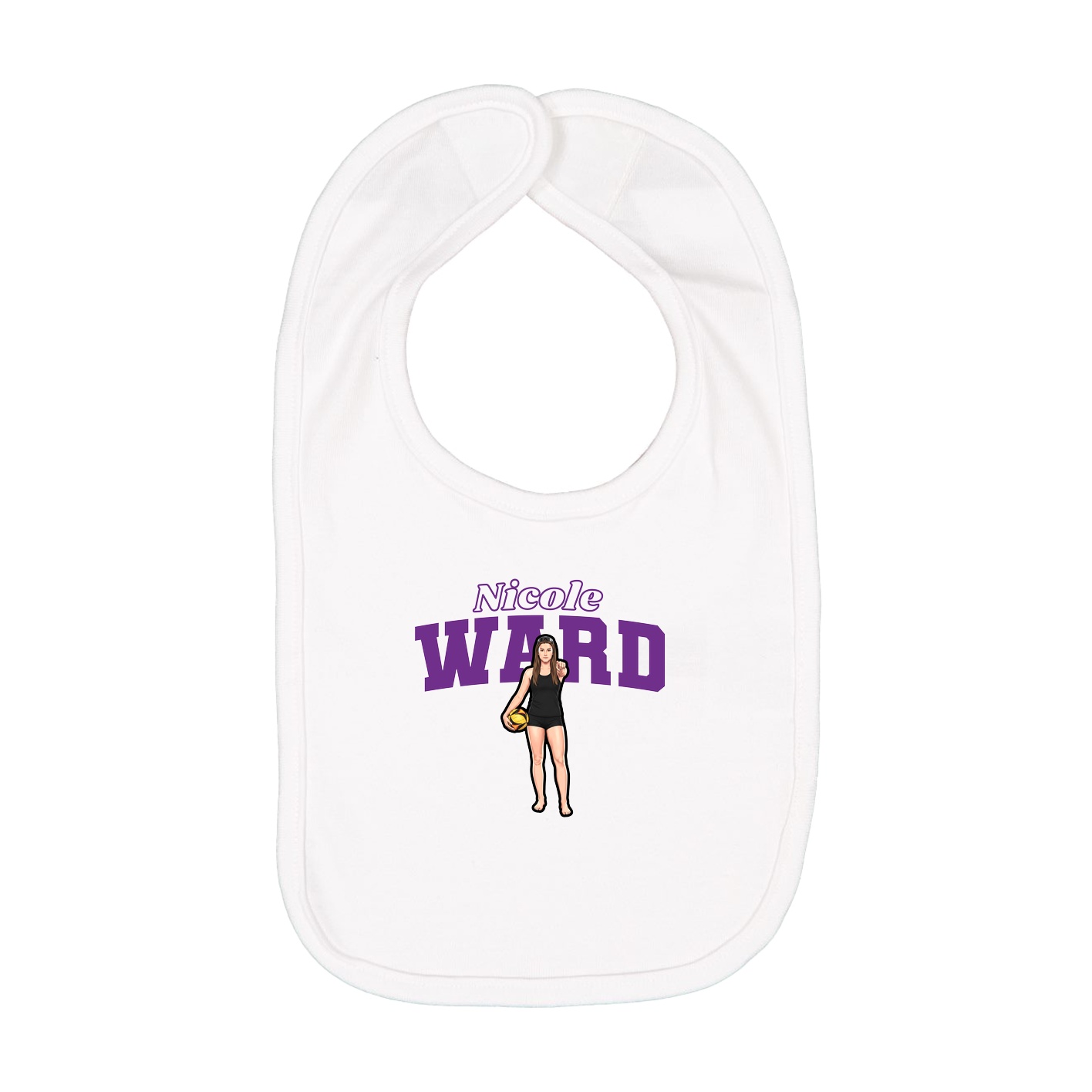 Infant Bib — Name Arch in White