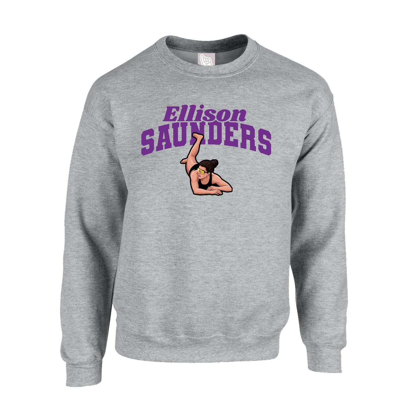 Fleece Crew — Signature Arch in Grey