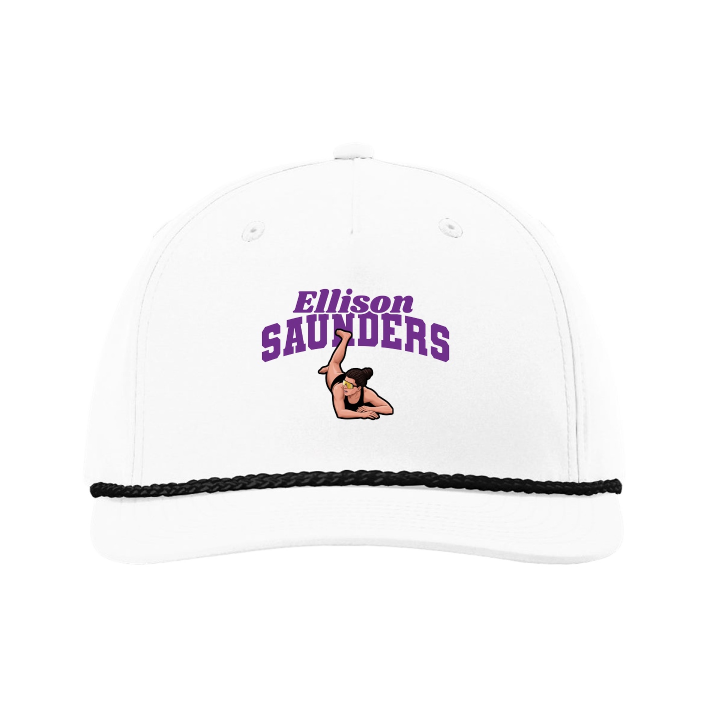 Five-Panel Classic Rope Cap — Signature Arch in White