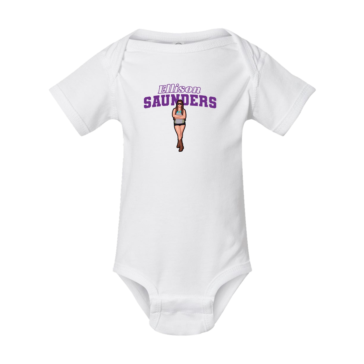 Baby Onesie — Name Arch in White