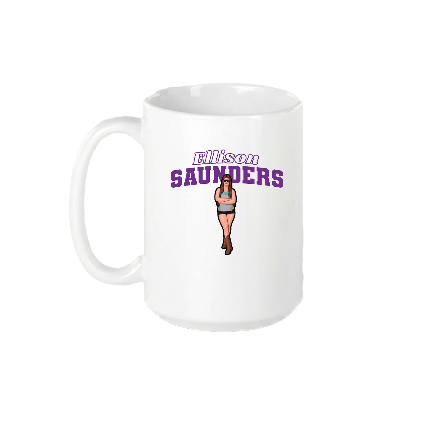 15oz Coffee Mug — Name Arch in White
